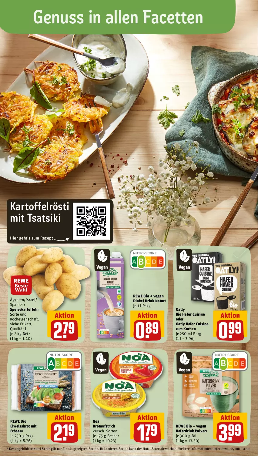 Aktueller Prospekt Rewe - Prospekte - von 12.06 bis 17.06.2023 - strona 2 - produkty: aufstrich, Becher, bio, brot, brotaufstrich, drink, eis, erbsen, hafer, Haferdrink, kartoffel, kartoffeln, natur, nuss, rewe bio, rezept, speisekartoffeln, Ti