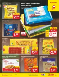 Gazetka promocyjna Netto Marken-Discount - Filial-Angebote - Gazetka - ważna od 17.12 do 17.12.2022 - strona 19 - produkty: angebot, bestpreis, butter, cremys, eis, erdnuss, keks, kekse, leibniz, LG, nuss, prinzen rolle, reis, ritter, ritter sport, rum, schoko, schokolade, snack, Spezi, Sport, Ti, waffeln, ZTE