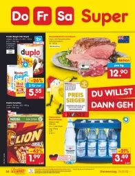 Gazetka promocyjna Netto Marken-Discount - Filial-Angebote - Gazetka - ważna od 17.12 do 17.12.2022 - strona 34 - produkty: Alwa, bestpreis, cerealien, duplo, eis, Kinder, kinder riegel, lamm, lammkeule, mineralwasser, Mineralwasser Classic, ndk, nestlé, reis, riegel, steiner, Ti, wasser