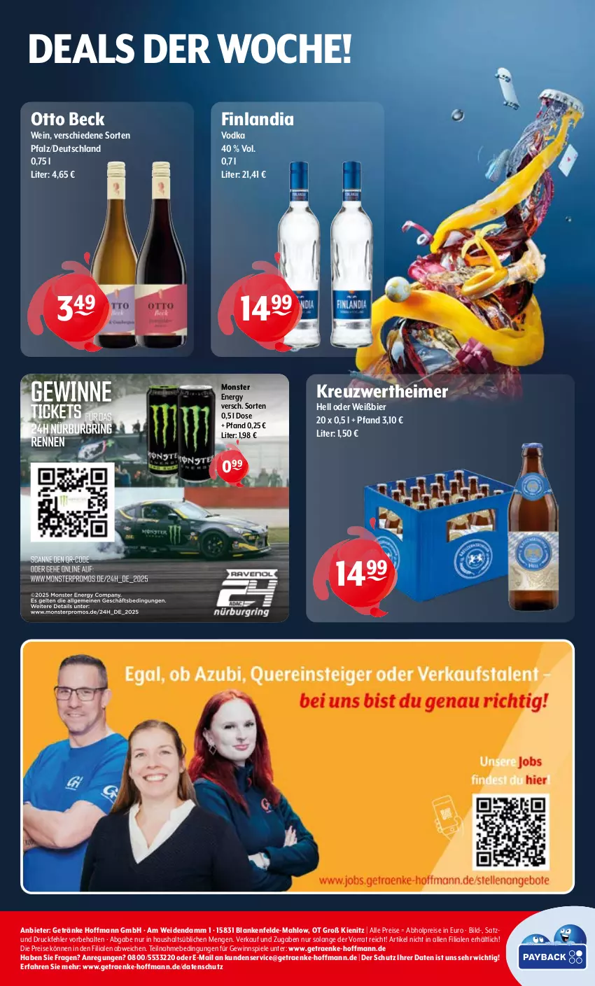 Aktueller Prospekt Getraenke Hoffmann - Prospekte - von 17.03 bis 22.03.2025 - strona 8 - produkty: abholpreise, bier, eimer, eis, getränk, getränke, gewinnspiel, monster, Monster Energy, reis, Spiele, Ti, vodka, wein