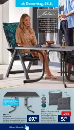 Gazetka promocyjna AldiSud - ALDI Aktuell - Gazetka - ważna od 26.03 do 26.03.2022 - strona 28 - produkty: aldi, Bau, baumwolle, ente, Garten, gartentisch, Holz, HP, kissen, latte, sitzkissen, Ti, tisch, tischplatte, wolle