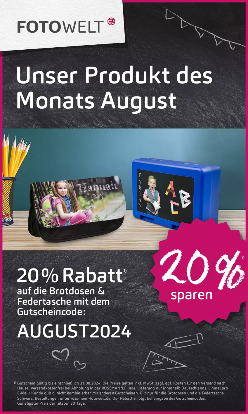 Aktueller Prospekt Rossmann - Prospekte - von 29.07 bis 01.09.2024 - strona 20 - produkty: brot, Brotdose, eis, gutschein, gutscheine, LG, ndk, reis, Tasche, Ti, versandkostenfrei, ZTE