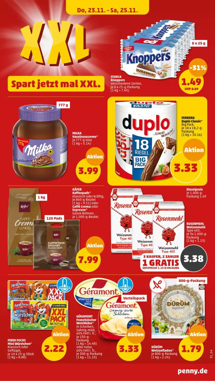 Aktueller Prospekt Penny - Prospekte - von 20.11 bis 25.11.2023 - strona 33 - produkty: duplo, ferrero