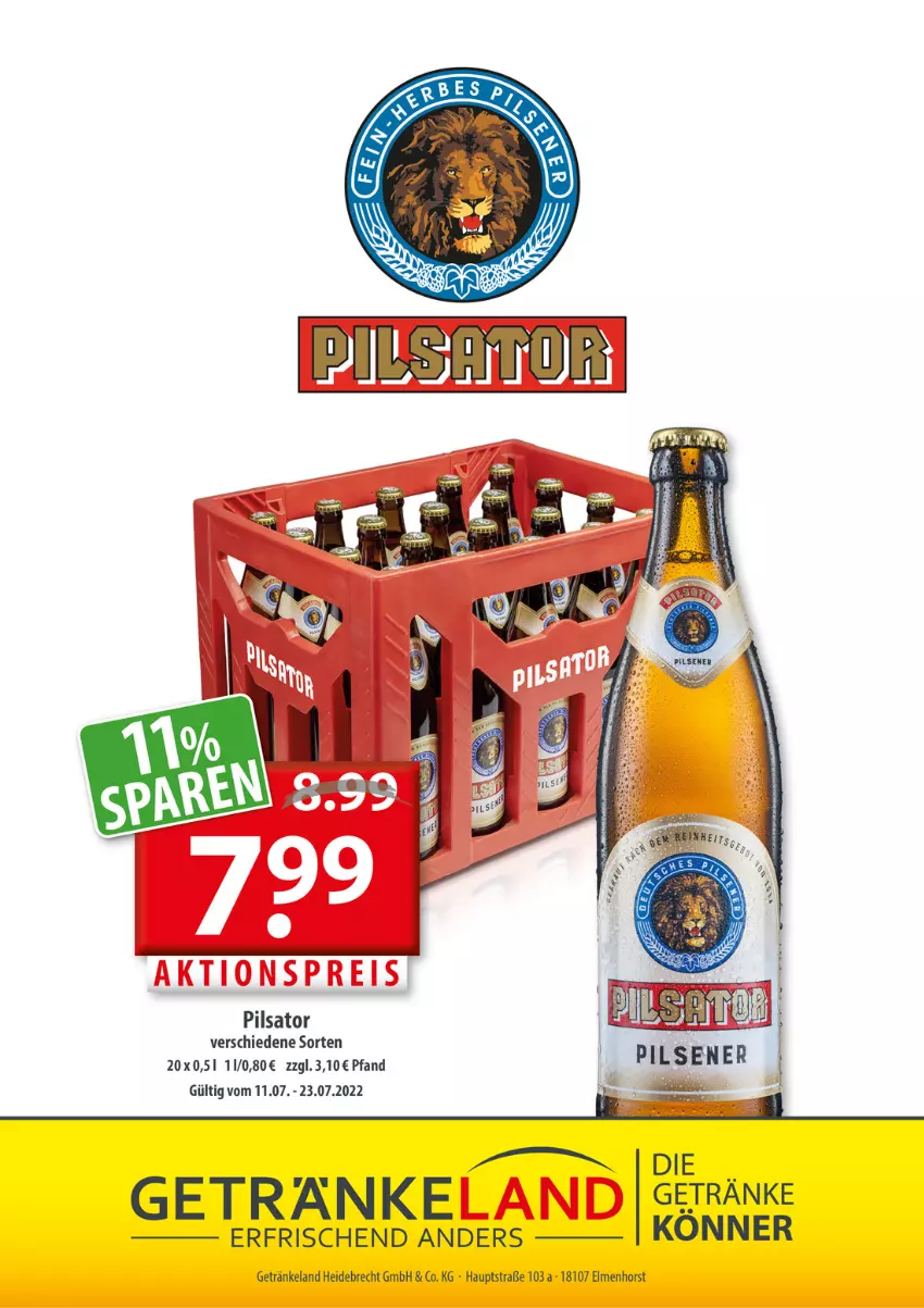 Aktueller Prospekt Getraenkeland - von 11.07 bis 23.07.2022 - strona 11 - produkty: aktionspreis, eis, Elan, getränk, getränke, pils, reis, Ti