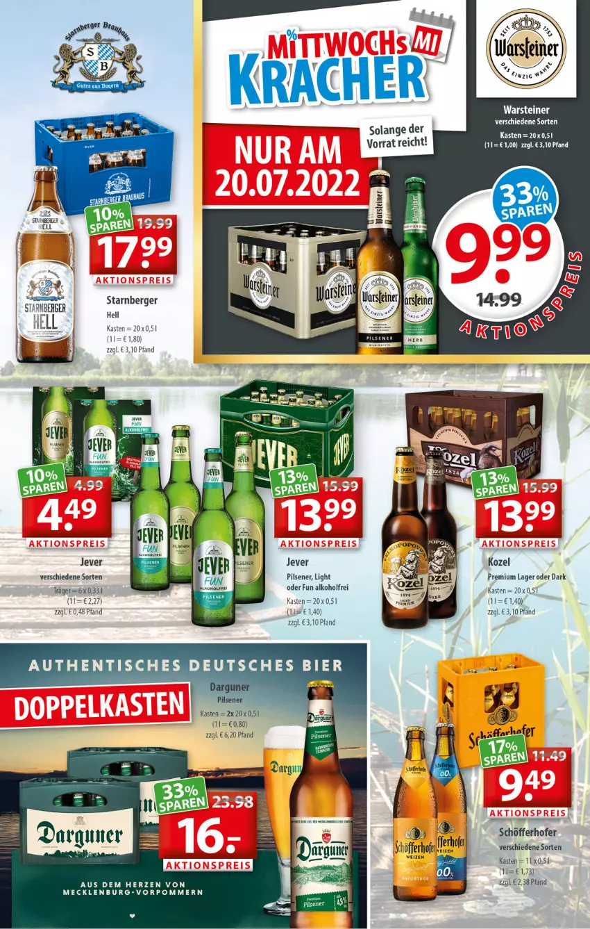 Aktueller Prospekt Getraenkeland - von 11.07 bis 23.07.2022 - strona 3 - produkty: alkohol, Berger, bier, jever, Kozel, leine, pils, pilsener, Rana, schöfferhofer, Ti, tisch