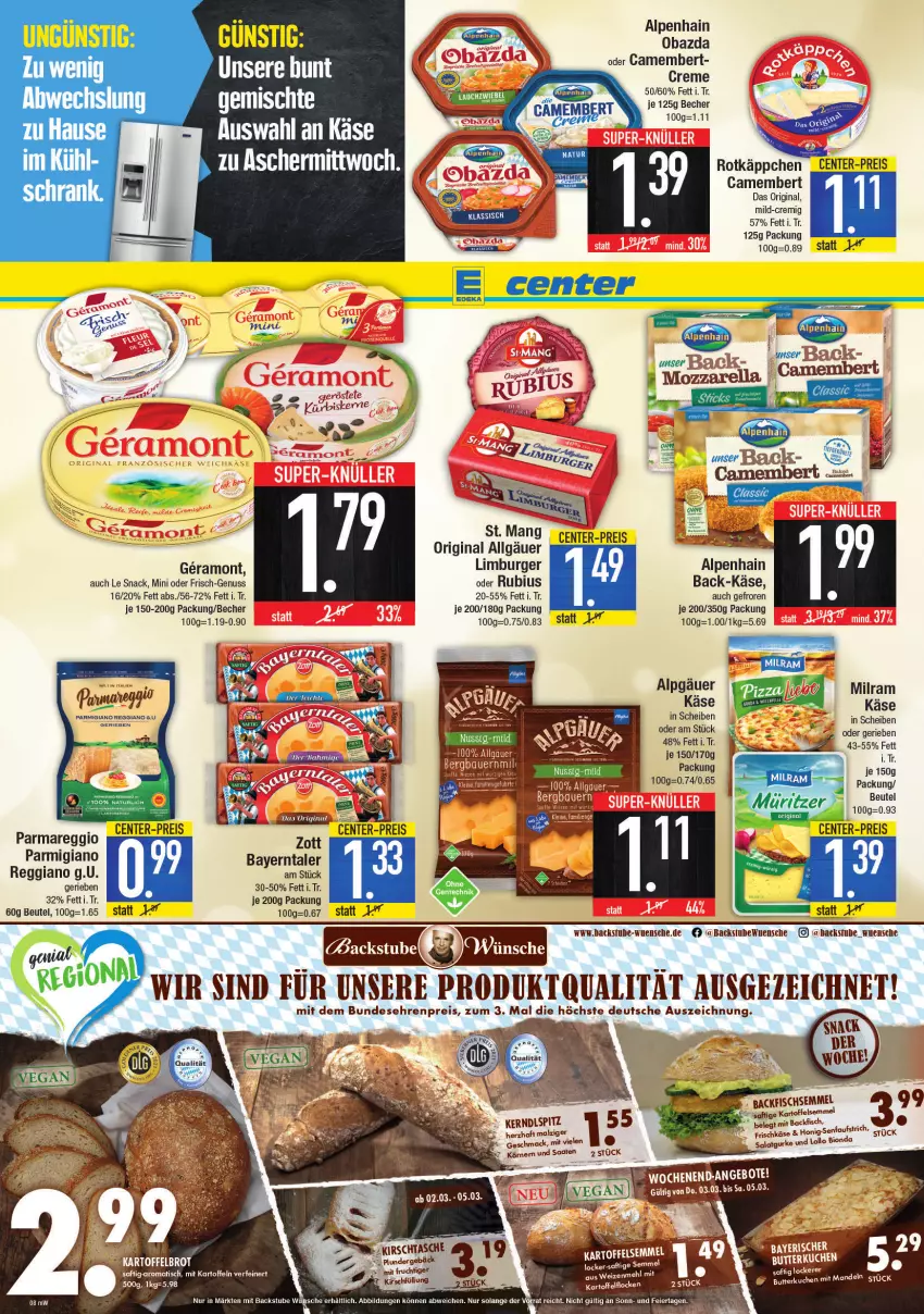 Aktueller Prospekt E Center - Angebote der Woche - von 28.02 bis 05.03.2022 - strona 8 - produkty: Käse, kühlschrank, Schrank, Ti