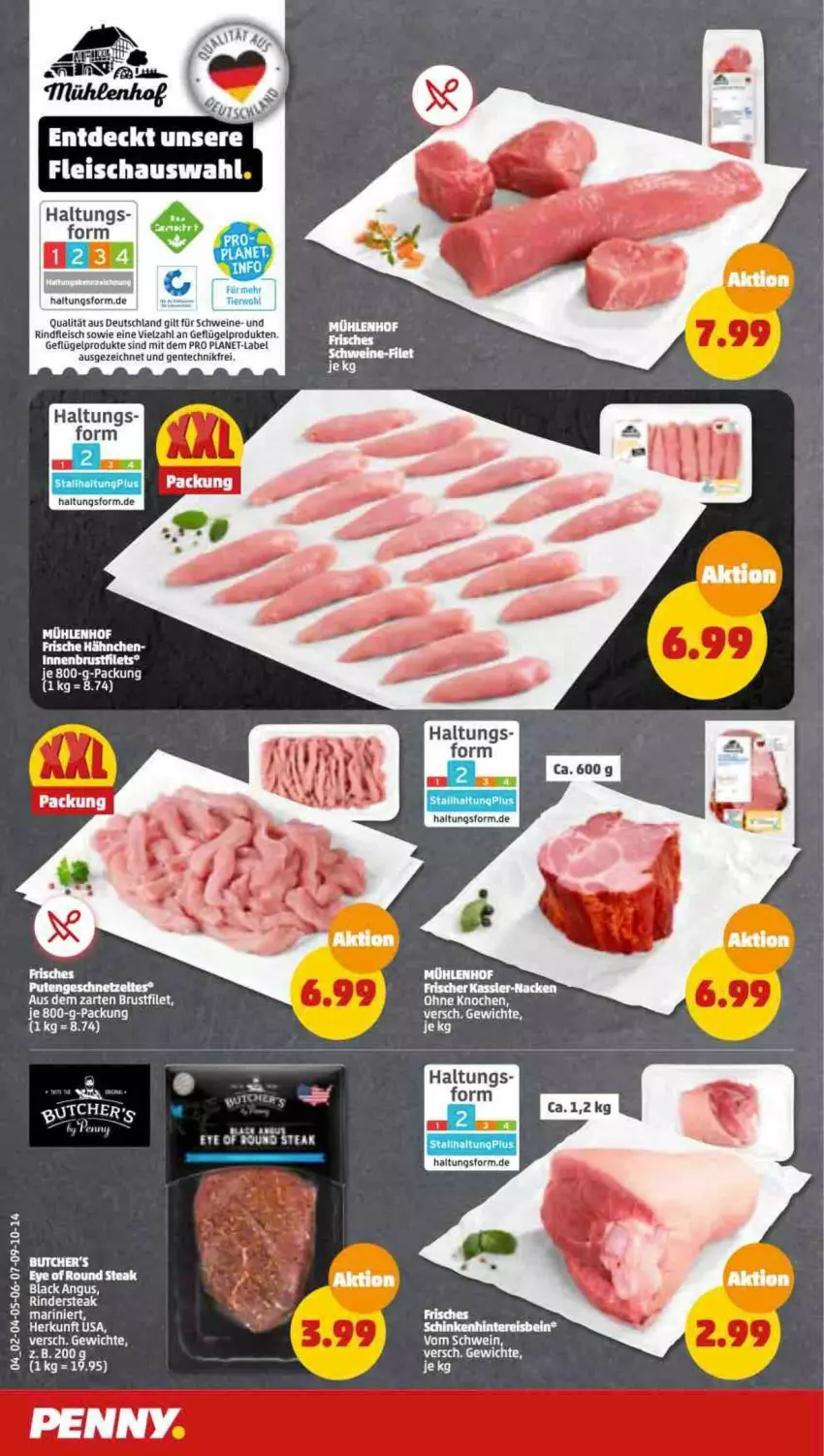 Aktueller Prospekt Penny - Prospekte - von 27.02 bis 04.03.2023 - strona 4 - produkty: brustfilet, butcher's, eis, elle, ente, filet, fleisch, Geflügel, geflügelprodukte sind mit dem, lack, rind, rindfleisch, schwein, schweine, steak, wein, weine