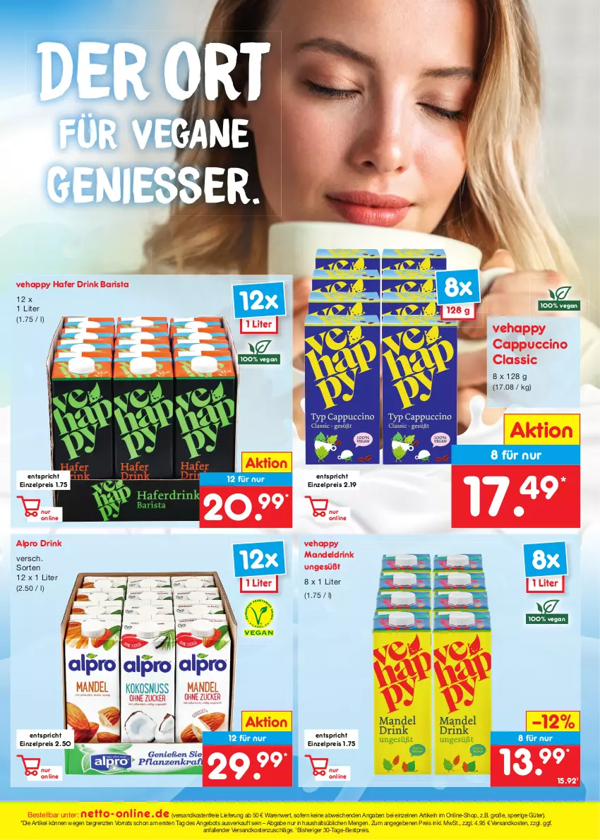 Aktueller Prospekt Netto Marken-Discount - Filial-Angebote - von 01.08 bis 06.08.2022 - strona 47 - produkty: alpro, angebot, bestpreis, Cap, cappuccino, cin, drink, eis, hafer, mandel, Mandeldrink, ndk, reis, Ti, versandkostenfrei, ZTE