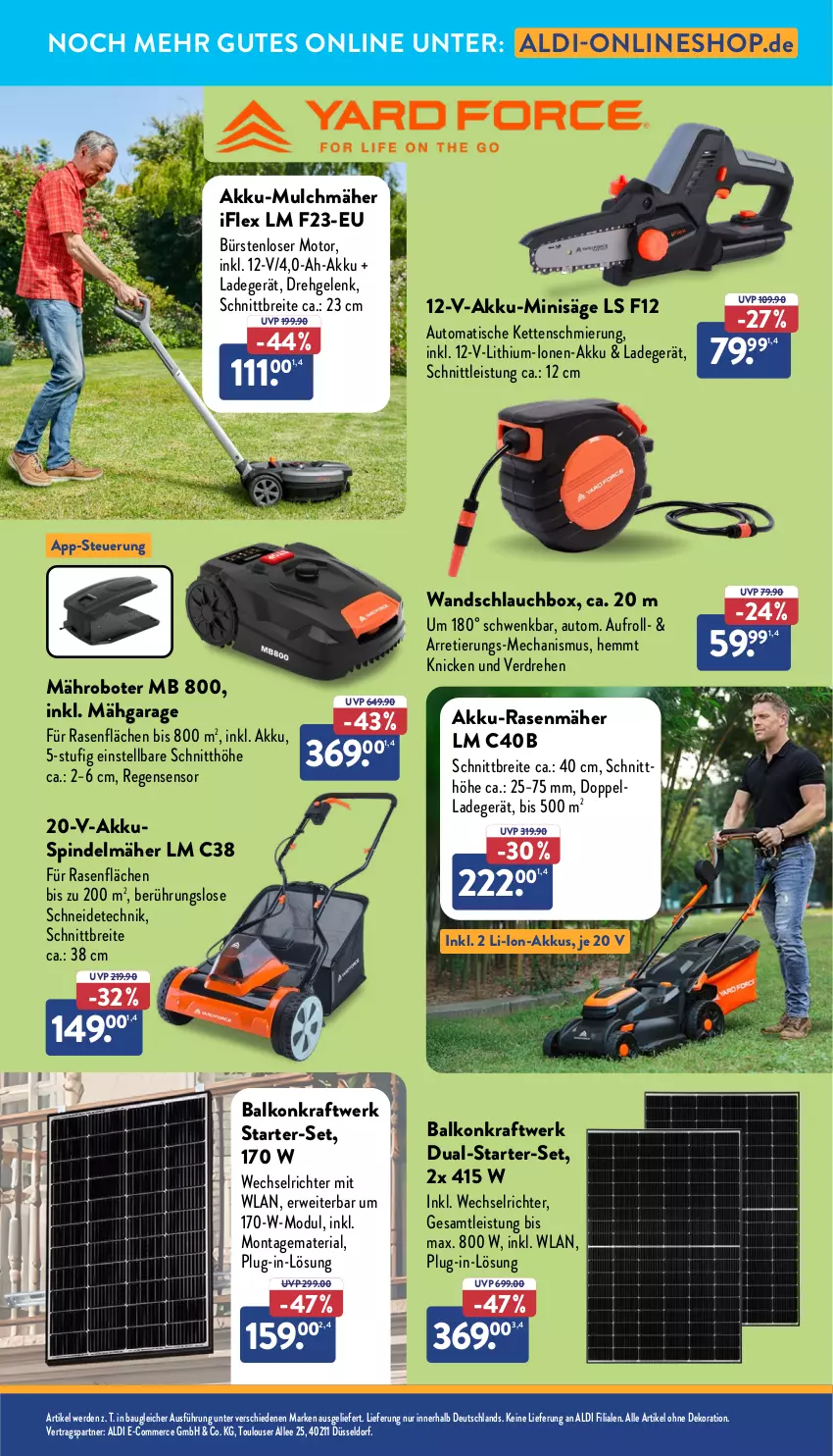 Aktueller Prospekt Aldi Nord - Von Montag - von 02.06 bis 07.06.2025 - strona 36 - produkty: akku, akku-rasenmäher, aldi, alle artikel ohne dekoration, auto, Bau, Brei, bürste, bürsten, dekoration, eis, erde, Kette, kraft, ladegerät, li-ion-akku, mähroboter, rasen, rasenmäher, Ria, rwe, säge, schlauch, senf, Spindelmäher, Ti, tisch