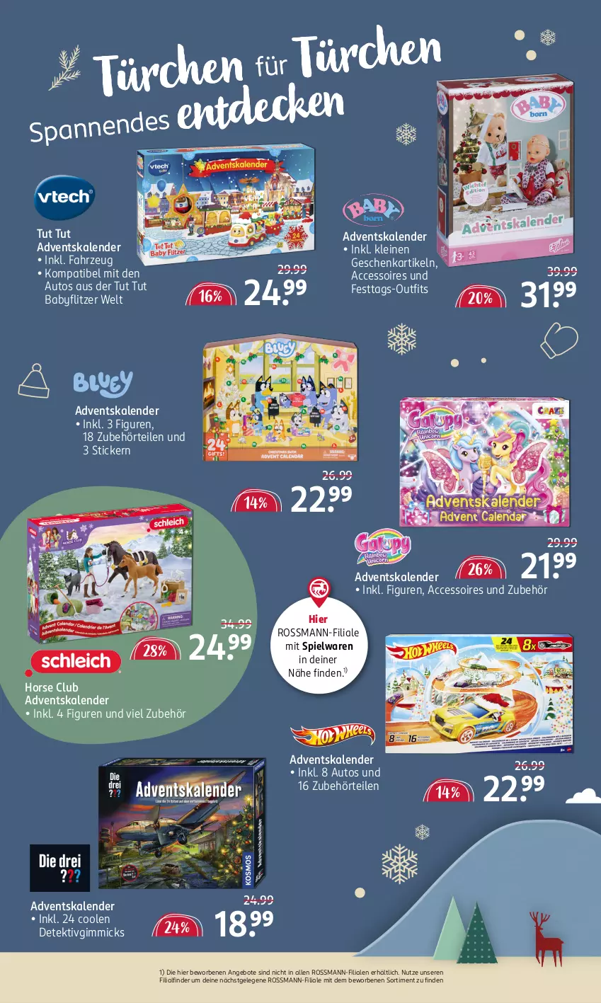 Aktueller Prospekt Rossmann - Prospekte - von 14.10 bis 25.10.2024 - strona 3 - produkty: ACC, accessoires, Adventskalender, angebot, angebote, auto, leine, spielwaren, Ti