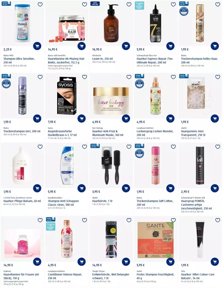 Aktueller Prospekt Dm Drogerie - Prospekte - von 07.04 bis 13.04.2022 - strona 4 - produkty: balsam, Bau, bio, braun, bürste, cashmere, creme, elle, gliss, gliss kur, haarspray, l'oreal, Maske, rel, SANTE, schwarzkop, schwarzkopf, shampoo, syoss, Taft, Tangle Teezer, tee, Ti, Trockenshampoo, vita, Vitamine, Yo, zucker