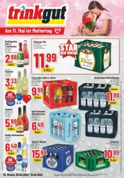 Gazetka promocyjna Trinkgut - Prospekte - Gazetka - ważna od 10.05 do 10.05.2025 - strona 1 - produkty: Alwa, Bad, bitburger, bitburger pils, burger, coca-cola, cola, ecco, eis, fanta, flasche, frucht, fruchtsecco, gerolsteine, gerolsteiner, Gorbatschow, mais, mineralwasser, monte, pils, reis, rotkäppchen, sekt, sprite, steiner, tee, uhr, wasser, wein, weinbrand, wodka, ZTE