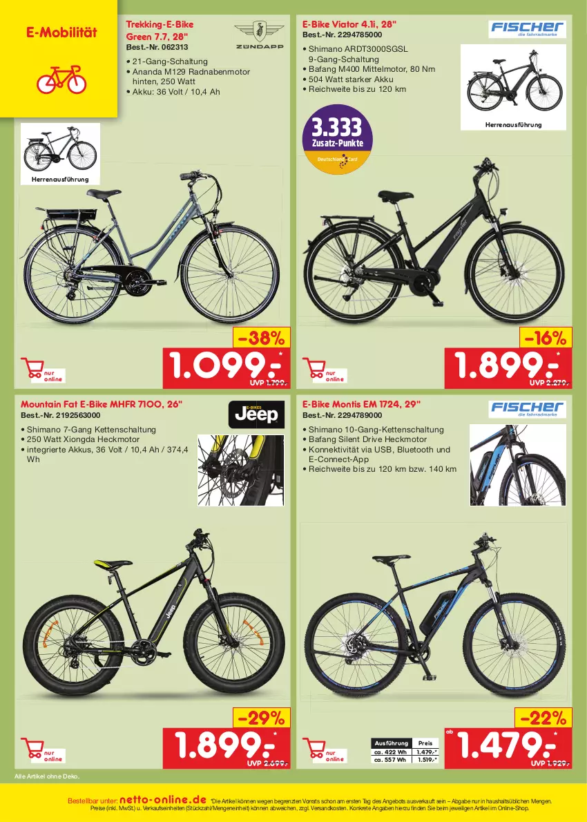 Aktueller Prospekt Netto Marken-Discount - Filial-Angebote - von 12.06 bis 17.06.2023 - strona 44 - produkty: akku, angebot, E-Bike, E-Mobilität, eis, Kette, ndk, reis, Schal, shimano, Ti, usb, ZTE