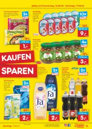 Gazetka promocyjna Netto Marken-Discount - Filial-Angebote - Gazetka - ważna od 17.06 do 17.06.2023 - strona 35 - produkty: angebot, bestpreis, cola, dusche, eis, filet, filets, flasche, gurke, gurken, hering, Herings, heringsfilets, limo, limonade, limonaden, nudel, nudeln, reis, ring, Ti, Yum Yum, ZTE, zucker