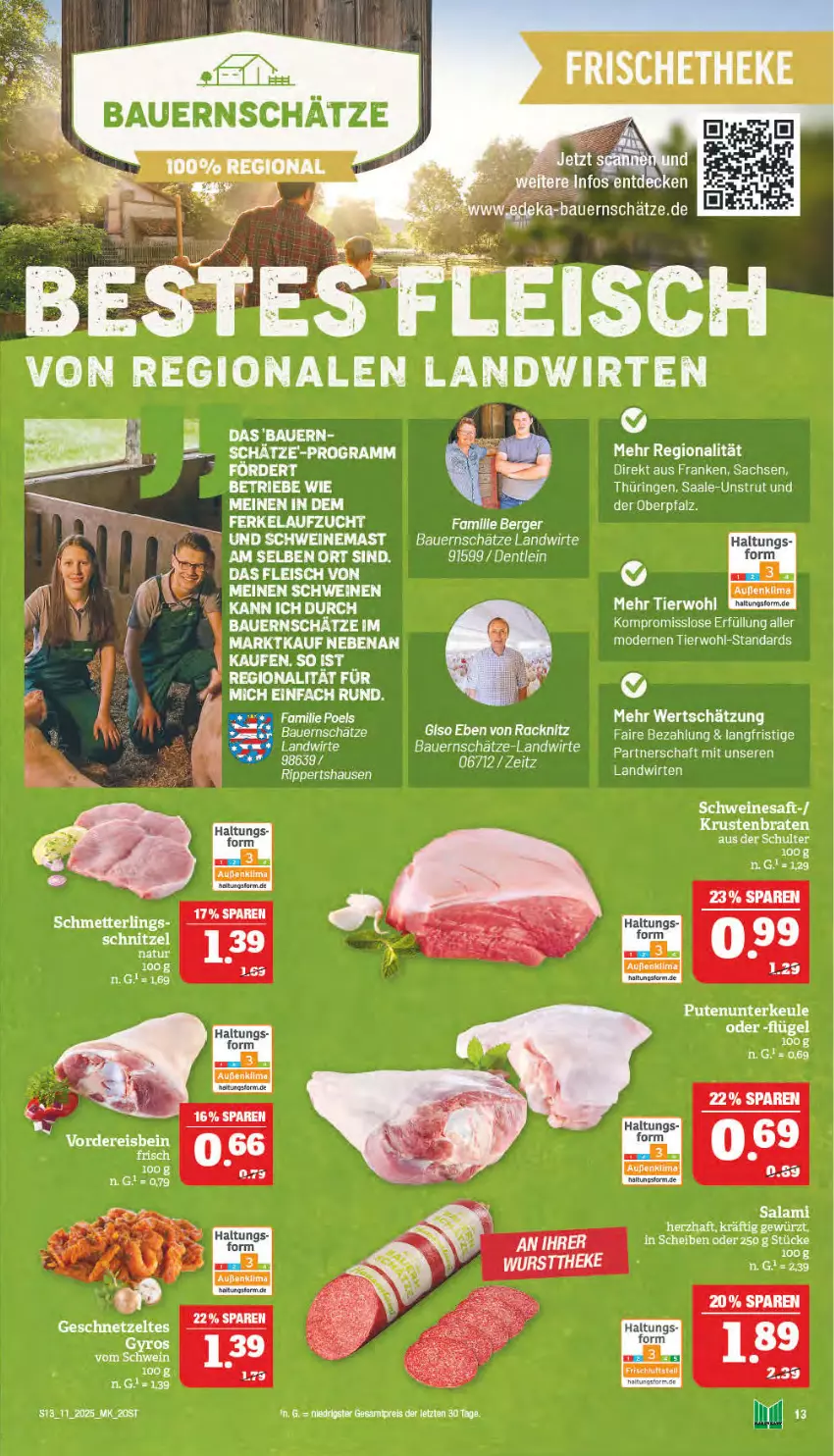 Aktueller Prospekt Marktkauf - Prospekt - von 09.03 bis 15.03.2025 - strona 13 - produkty: braten, geschnetzeltes, gewürz, krustenbraten, natur, salami, schnitzel, Ti, Zelt