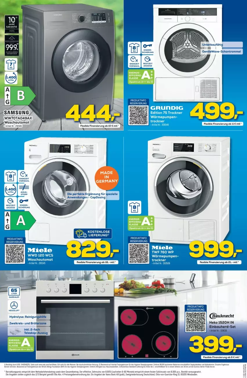 Aktueller Prospekt Euronics - Prospekte - von 16.03 bis 23.03.2022 - strona 8 - produkty: angebot, auto, Bad, Bank, Bau, bauknecht, Cap, einbauherd, einbauherd-set, eis, elle, Ergee, reis, ring, Spezi, Teleskop, Ti