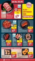 Gazetka promocyjna Aldi Nord - Von Montag - Gazetka - ważna od 05.07 do 05.07.2025 - strona 28 - produkty: aldi, backwaren, braten, bratwurst, brustfilet, cheddar, creme, Donut, eis, filet, geback, Geflügel, gewürz, grill, haselnuss, Haselnusscreme, jalapeño, kotelett, marinade, minutensteaks, nacho, nuss, Ofen, pizza, Pizzateig, reis, rind, schwein, schweine, schweinenacken, schweinerücken, Soße, spareribs, steak, steaks, tafelspitz, Ti, tiefpreis, tomate, tomaten, wein, weine, wurst