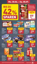Gazetka promocyjna Aldi Nord - Von Montag - Gazetka - ważna od 05.07 do 05.07.2025 - strona 7 - produkty: aprikose, aprikosen, beutel, biscotto, brötchen, butter, cheesecake, coppenrath, cracker, eis, eiskonfekt, frucht, gin, haribo, knoppers, kuchen, lorenz, milka, riegel, salz, storck, Ti, ZTE, zucker