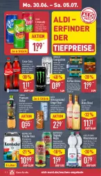 Gazetka promocyjna Aldi Nord - Von Montag - Gazetka - ważna od 05.07 do 05.07.2025 - strona 8 - produkty: aldi, Alwa, angebot, angebote, aperitif, bier, coca-cola, cola, desperados, drink, eis, eistee, elle, ente, Feigen, flasche, gerolsteine, gerolsteiner, getränk, gin, ginger, instantkaffee, jacobs, kaffee, krombache, krombacher, lillet, limo, limonade, mac, mineralwasser, mojito, monster, reis, steiner, tee, teller, Ti, tiefpreis, wasser, zitrone, zitronen, zucker