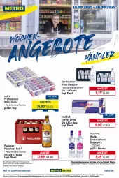 Gazetka promocyjna Metro - Wochen-Angebote Händler - Gazetka - ważna od 20.09 do 20.09.2025 - strona 1 - produkty: abholpreise, Alwa, angebot, angebote, drink, eis, energy drink, flasche, gerolsteine, gerolsteiner, getränk, getränke, Gorbatschow, ilag, Metro, mineralwasser, Palette, Paula, paulaner, raspberry, Rauch, red bull, reis, rwe, steiner, Ti, tiefpreis, wasser, wodka