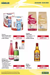 Gazetka promocyjna Metro - Wochen-Angebote Händler - Gazetka - ważna od 20.09 do 20.09.2025 - strona 2 - produkty: angebot, bier, bohne, bohnen, brut, brut dargent, caffè crema, chardonnay, coupon, de blancs, duplo, ecco, espresso, ferrero, flasche, frucht, fruchtsecco, getränk, getränke, gösser, Havana Club, Kinder, lavazza, meica, Metro, metro gastro, natur, Palette, pfirsich, radler, regal, riegel, rotkäppchen, sekt, Ti, würstchen