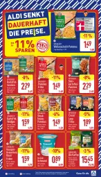 Gazetka promocyjna Aldi Nord - Von Montag - Gazetka - ważna od 04.10 do 04.10.2025 - strona 3 - produkty: aus der tiefkühlung, Becher, beutel, bio, eis, elle, erde, kaffee, kartoffel, Kartoffeltaschen, Kette, Kroketten, pommes, Pommes Frites, schmand, sim, steak, Tasche, taschen, Ti, wedges