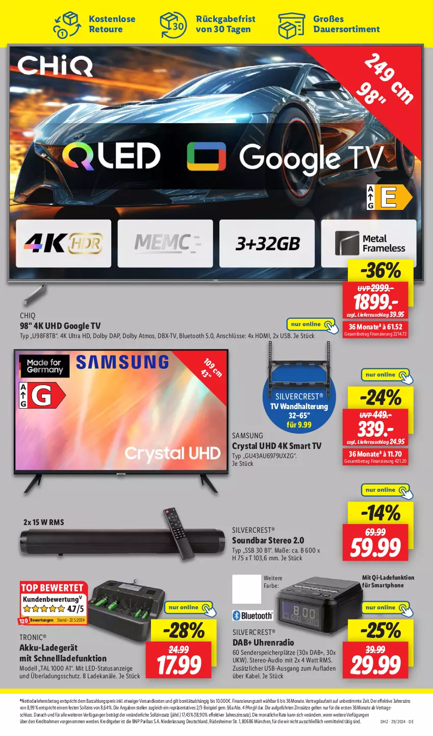 Aktueller Prospekt Lidl - Aktionsprospekt - von 15.07 bis 20.07.2024 - strona 51 - produkty: akku, auer, deka, dell, eimer, eis, elle, enders, erde, HDMI, ladegerät, Mode, ndk, Radio, reis, Samsung, schnellladefunktion, silvercrest, smart tv, smartphone, soundbar, Ti, uhd, uhr, usb, wandhalterung