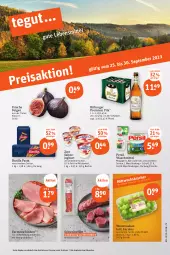 Gazetka promocyjna Tegut - Angebote der Woche - Gazetka - ważna od 30.09 do 30.09.2023 - strona 1 - produkty: alkohol, angebot, angebote, barilla, Becher, bitburger, burger, dekoration, farmerschinken, Feigen, filet, flasche, getränk, getränke, honig, joghur, joghurt, megaperls, milch, pasta, persil, persil waschmittel, pils, premium pils, sahne, Sahnejoghurt, Schal, Schale, schinken, schwein, schweine, schweinefilet, Ti, trauben, waschmittel, wein, weine, zott