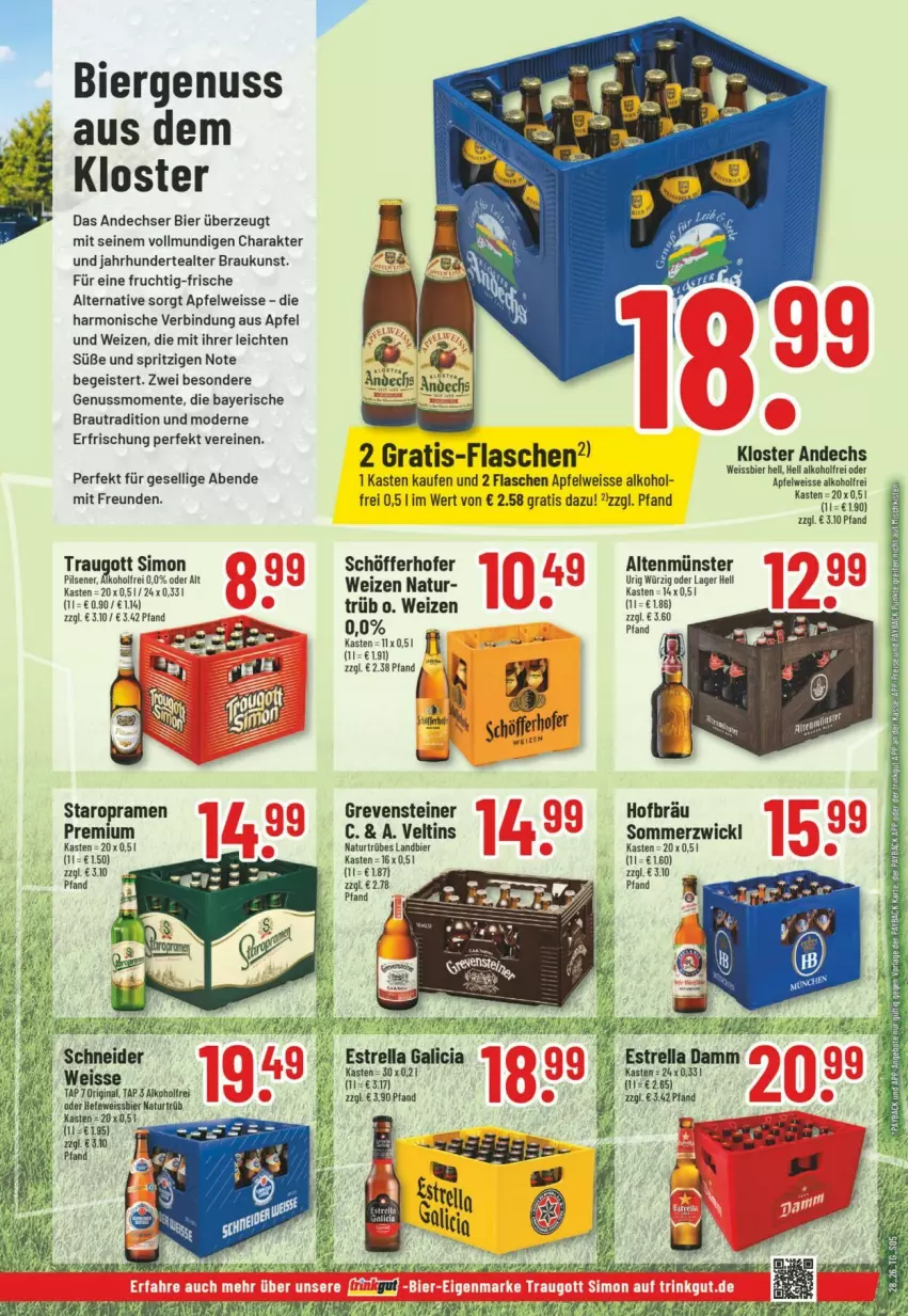 Aktueller Prospekt Trinkgut - Prospekte - von 05.07 bis 11.07.2026 - strona 5 - produkty: alkohol, Altenmünster, apfel, bier, eis, ente, flasche, frucht, grevensteiner, Hefe, Kloster Andechs, Mode, natur, nuss, pils, pilsener, rel, schöfferhofer, sim, Staropramen, steiner, Ti, veltins, weissbier, WICK