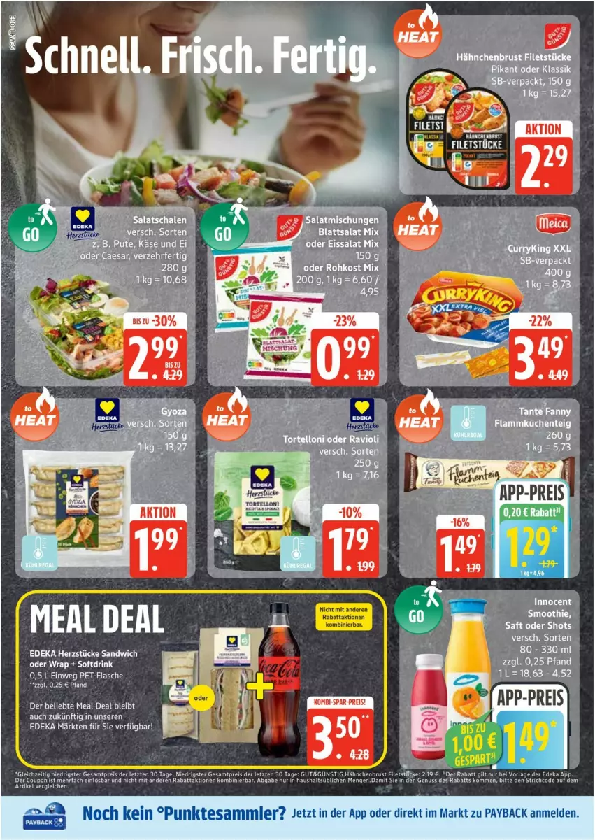 Aktueller Prospekt Edeka - Prospekte - von 25.08 bis 30.08.2025 - strona 10 - produkty: deka, drink, eis, ente, filet, filets, flasche, hähnchenbrust, nuss, payback, pet-flasche, reis, saft, sandwich, tesa, Ti, wrap, ZTE