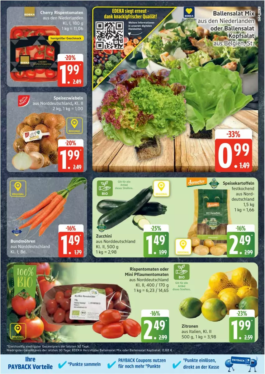 Aktueller Prospekt Edeka - Prospekte - von 25.08 bis 30.08.2025 - strona 5 - produkty: ball, deka, eis, ente, kartoffel, kartoffeln, kopfsalat, pflaume, pflaumen, reis, rispentomaten, salat, speisekartoffeln, Ti, tomate, tomaten, zitrone, zitronen, ZTE, zucchini