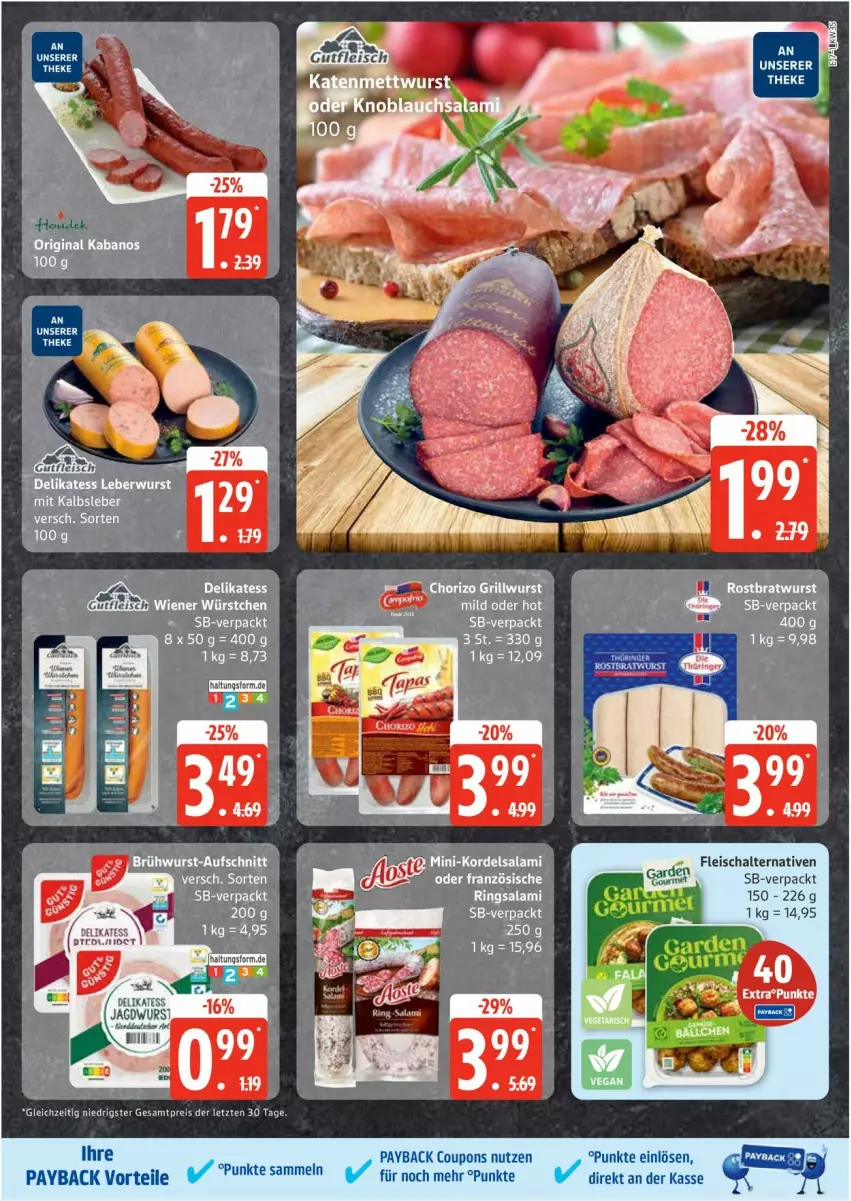Aktueller Prospekt Edeka - Prospekte - von 25.08 bis 30.08.2025 - strona 7 - produkty: coupon, coupons, eis, fleisch, Fleischalternative, Kalbsleber, leberwurst, payback, reis, ring, salami, Schal, tee, Ti, wurst, ZTE