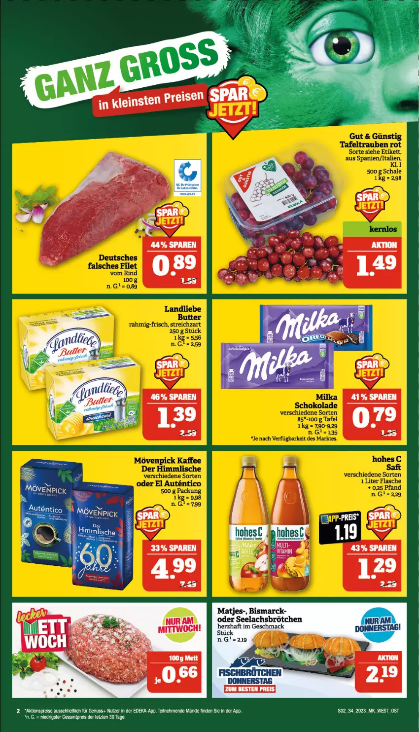 Aktueller Prospekt Marktkauf - Prospekt - von 20.08 bis 26.08.2023 - strona 2 - produkty: aktionspreis, bismarck, brötchen, deka, eis, lachs, mac, matjes, nuss, reis, Ti