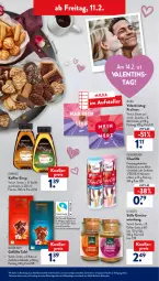 Gazetka promocyjna AldiSud - ALDI Aktuell - Gazetka - ważna od 12.02 do 12.02.2022 - strona 41 - produkty: alle artikel ohne dekoration, bier, de beukelaer, dekoration, eis, elle, erde, flasche, gewürz, gin, kaffee, kakao, kokos, latte, mac, milch, milka, moser, Moser Roth, pralinen, reis, schoko, schokolade, sirup, teller, Ti, vanille, Zartbitterschokolade, ZTE