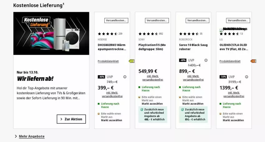 Aktueller Prospekt Saturn - Prospekte - von 06.10 bis 15.10.2025 - strona 1 - produkty: angebot, angebote, dell, hisense, lack, lays, LG, ndk, PlayStation, saro, Ti, top-angebot, versandkostenfrei