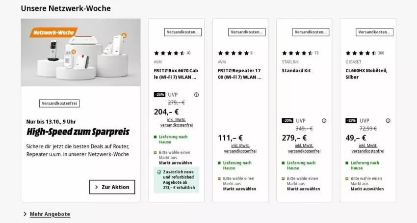 Aktueller Prospekt Saturn - Prospekte - von 06.10 bis 15.10.2025 - strona 2 - produkty: angebot, angebote, eis, fritz, gigaset, ndk, reis, Router, spee, Ti, uhr, versandkostenfrei