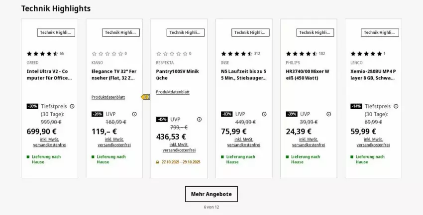 Aktueller Prospekt Saturn - Prospekte - von 06.10 bis 15.10.2025 - strona 3 - produkty: angebot, angebote, eis, Intel, lenco, Mixer, ndk, office, Philips, pute, reis, respekta, Stielsauger, Ti, versandkostenfrei