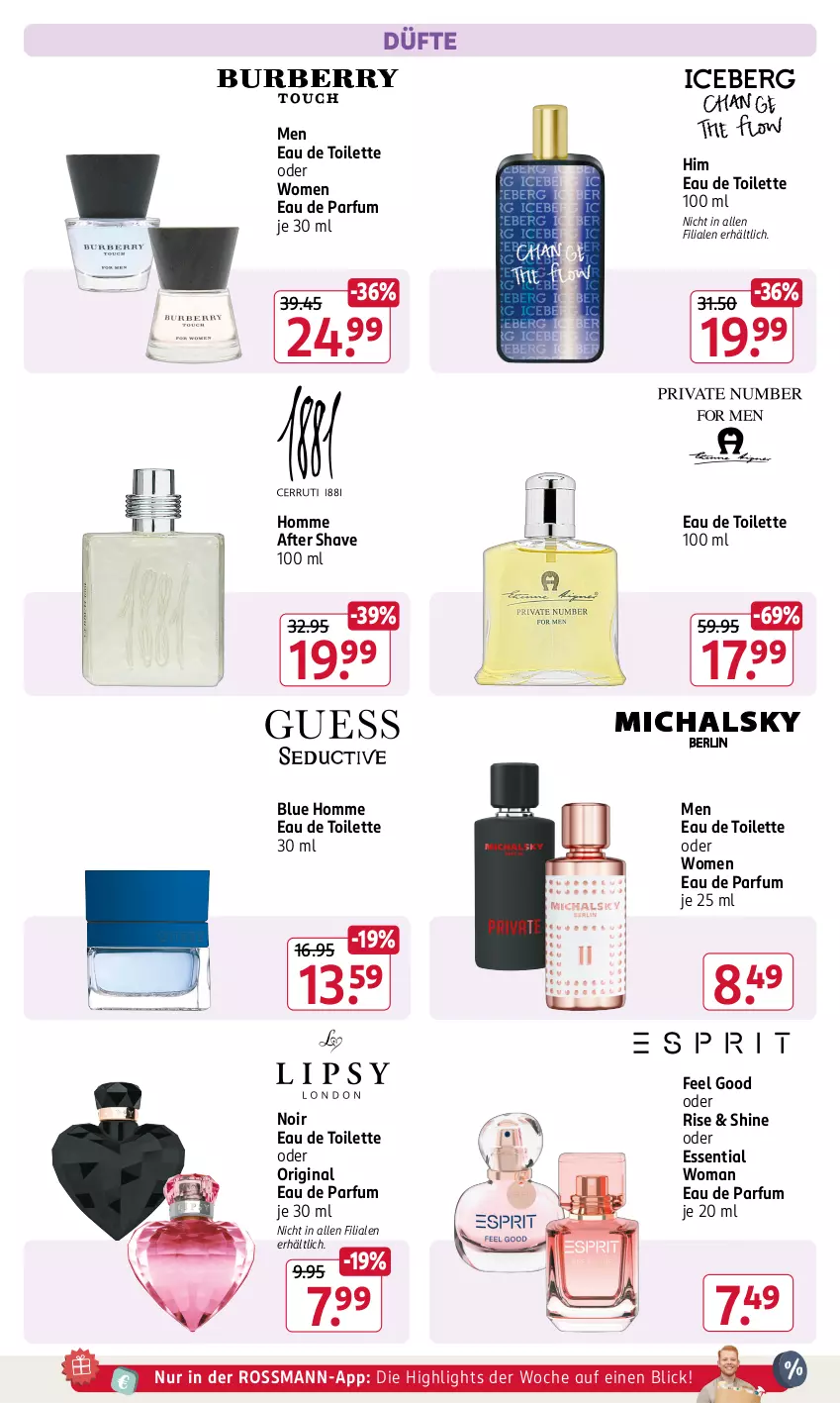 Aktueller Prospekt Rossmann - Prospekte - von 29.07 bis 01.09.2024 - strona 4 - produkty: after shave, Eau de parfum, eau de toilette, eau de toilette 100 ml, eau de toilette 30 ml, gin, parfum, Ti