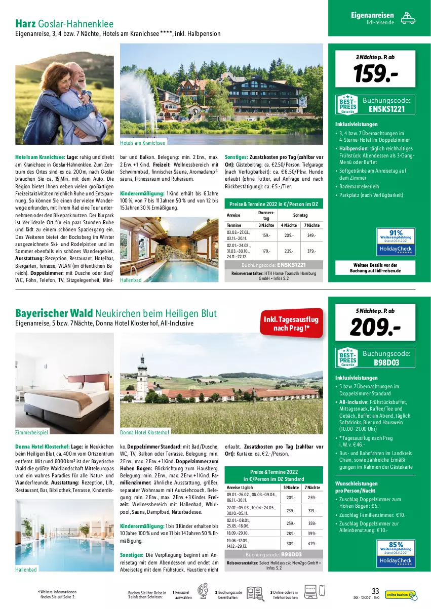 Aktueller Prospekt Lidl - Reise-Themenflyer - von 15.12.2021 bis 31.01.2022 - strona 33 - produkty: aust, auto, axe, Bad, Bademantel, bestpreis, bier, Brei, buch, Couch, drink, drinks, dusche, eis, Garten, getränk, getränke, gin, inklusivleistungen, kaffee, Kinder, kurtaxe, Mantel, natur, ndk, pool, Rauch, reis, reiseveranstalter, rezept, rum, rwe, snack, Stier, tee, telefon, Ti, Tiere, uhr, usb, wein, wellnessbereich, Whirlpool, zimmerbeispiel