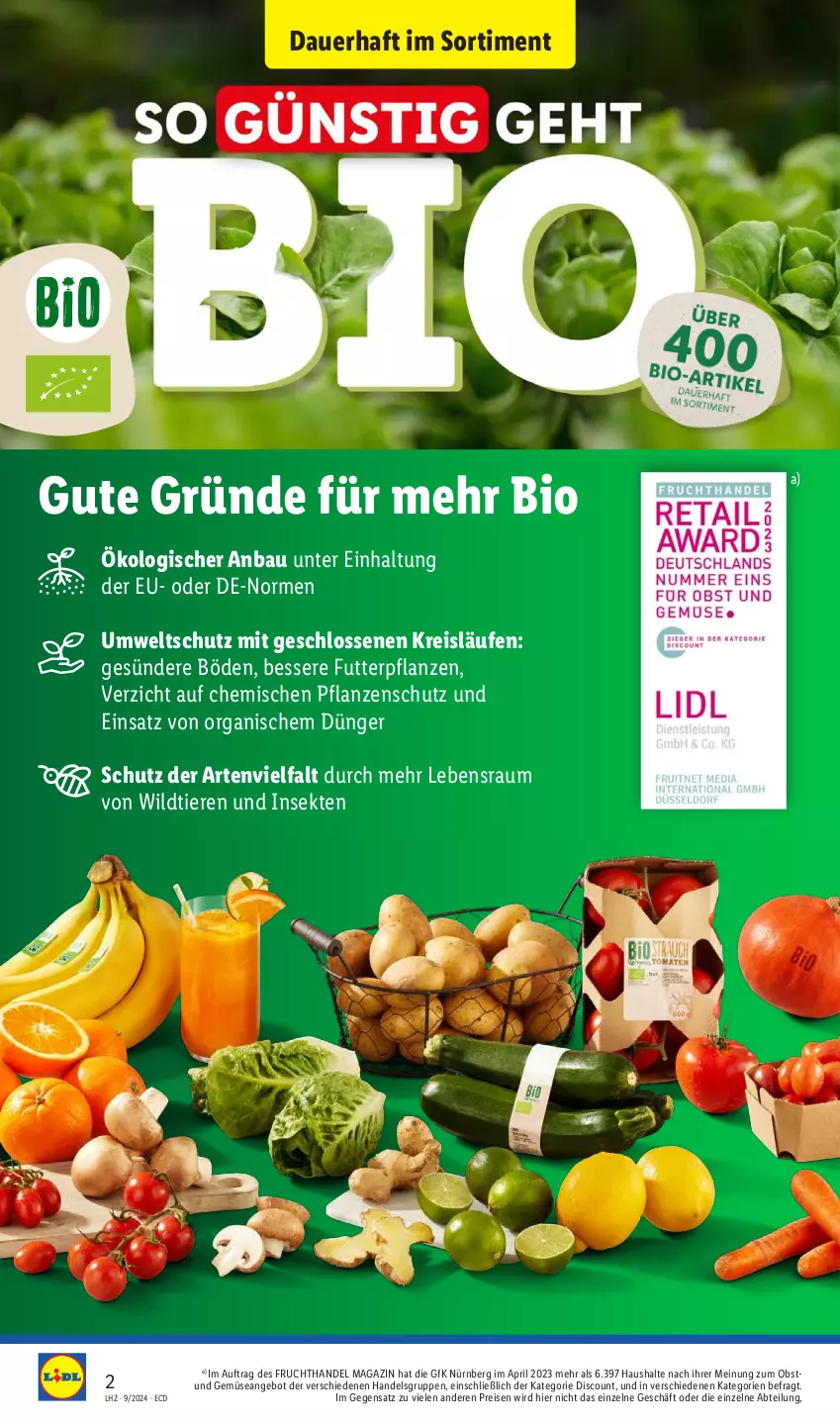 Aktueller Prospekt Lidl - Aktionsprospekt - von 26.02 bis 02.03.2024 - strona 2 - produkty: Abtei, angebot, auer, Bau, bio, discount, dünger, eis, frucht, magazin, obst, pflanze, pflanzen, pril, reis, sekt, Ti, Tiere, und gemüse, Wild