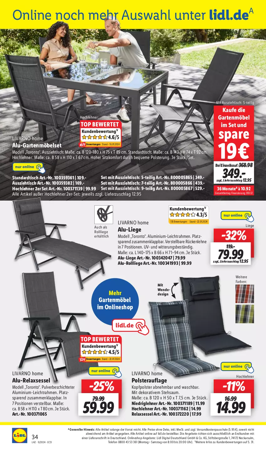 Aktueller Prospekt Lidl - Aktionsprospekt - von 26.02 bis 02.03.2024 - strona 40 - produkty: angebot, angebote, dell, eis, elle, Garten, gartenmöbel, Liege, möbel, Mode, ndk, reis, rel, relaxsessel, Schal, Schale, sessel, telefon, Ti, tisch, uhr