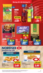 Gazetka promocyjna Lidl - Aktionsprospekt - Gazetka - ważna od 02.03 do 02.03.2024 - strona 13 - produkty: angebot, chips, coca-cola, cola, coupon, dallmayr, eis, fanta, filet, hilcona, maultaschen, Mezzo Mix, milka, Nordsee, reis, schlemmerfilet, schoko, schokolade, sprite, tafelschokolade, Tasche, taschen, teigwaren, Ti, ZTE