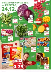 Gazetka promocyjna Kaufland - Gazetka - ważna od 24.12 do 24.12.2021 - strona 26 - produkty: angebot, apfel, baguette, beere, beeren, beutel, blattspinat, brötchen, coppenrath, elle, , feldsalat, fisch, fischstäbchen, früchte, Goldstücke, himbeer, himbeere, himbeeren, iglo, korn, langnese, LG, magnum, mango, rahm-gemüse, rosen, Rosenkohl, rotkohl, salat, Schal, Schale, spinat, Ti, tisch, ZTE