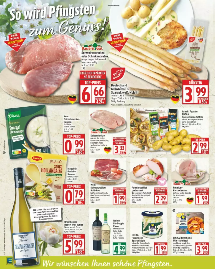 Aktueller Prospekt Edeka - Prospekte - von 02.06 bis 07.06.2025 - strona 2 - produkty: beutel, braten, brustfilet, deka, eis, feinschmecker, filet, flasche, Gefügel, gewürz, hollandaise, Holz, kochschinken, mac, Popp, pute, putenbrust, putenbrustfilet, reis, saft, sauce, saucen, schinken, schinkenbraten, schnitten, schnitzel, schwein, schweine, schweineschnitzel, spargel, Spezi, suppe, suppen, Ti, tisch, top-preis, wein, weine, ZTE