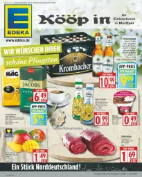 Gazetka promocyjna Edeka - Prospekte - Gazetka - ważna od 07.06 do 07.06.2025 - strona 1 - produkty: alkohol, Becher, creme, deka, dessert, desserts, ehrmann, Ehrmann Grand Dessert, fisch, fische, flasche, jacobs, jacobs krönung, krombache, krombacher, rama, rama cremefine, sauce, saucen, suppe, suppen, Ti