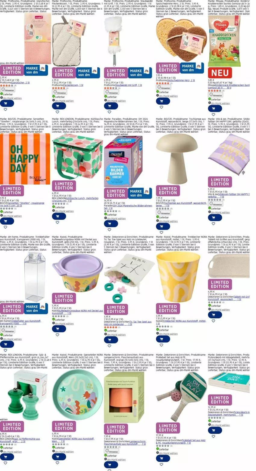 Aktueller Prospekt Dm Drogerie - Prospekte - von 02.03 bis 11.03.2026 - strona 13 - produkty: Aufbewahrungsdose, ball, Becher, Behälter, beutel, bilderrahmen, decke, Deckel, eier, eis, elle, flasche, Happy Day, Holz, Kinder, kissen, korb, kühltasche, Lampe, Lampenschirm, LG, milupa, orange, pfeffer, Pfeffermühle, Picknickkorb, Profissimo, reifen, reis, salz, Serviette, servietten, sim, snack, Speiseteller, staubwedel, tablet, tablett, Tasche, teller, Ti, tisch, Tischlampe, trinkbecher, tücher, wasser, wedel