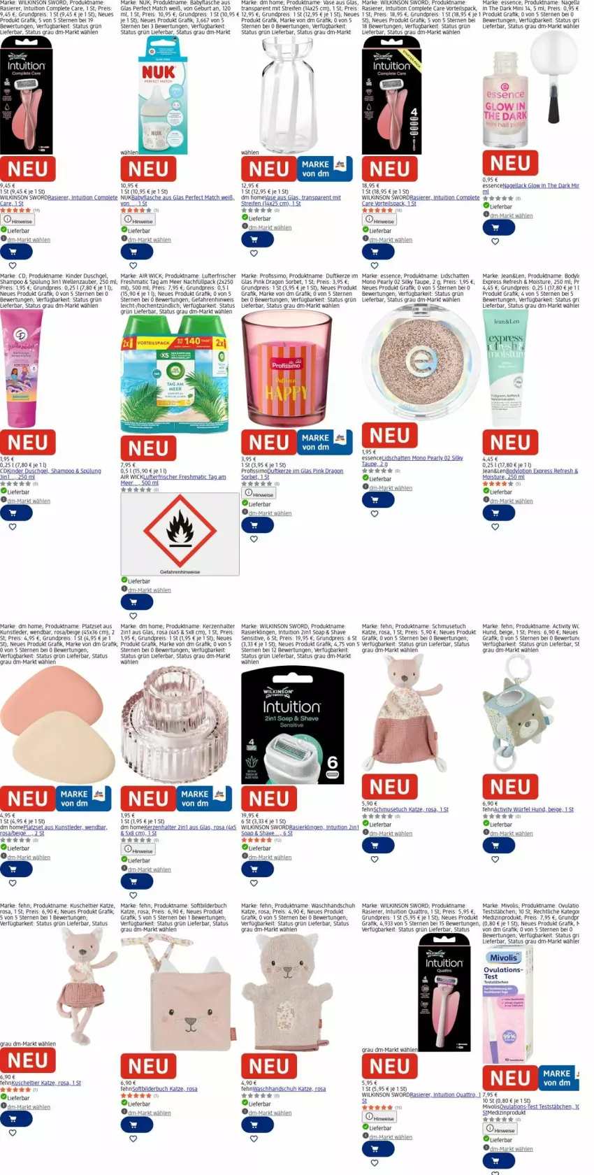 Aktueller Prospekt Dm Drogerie - Prospekte - von 02.03 bis 11.03.2026 - strona 15 - produkty: Air Wick, body, bodylotion, buch, Duftkerze, duschgel, eis, elle, flasche, kerze, Kerzenhalter, Kinder, Lotion, lufterfrischer, medizinprodukt, mint, nuk, Omep, Profissimo, rasierer, Rasierklinge, rasierklingen, reifen, reis, shampoo, sim, Sorbet, spülung, Ti, tuc, Vase, waschhandschuh, WICK, wilkinson, würfel, Yo