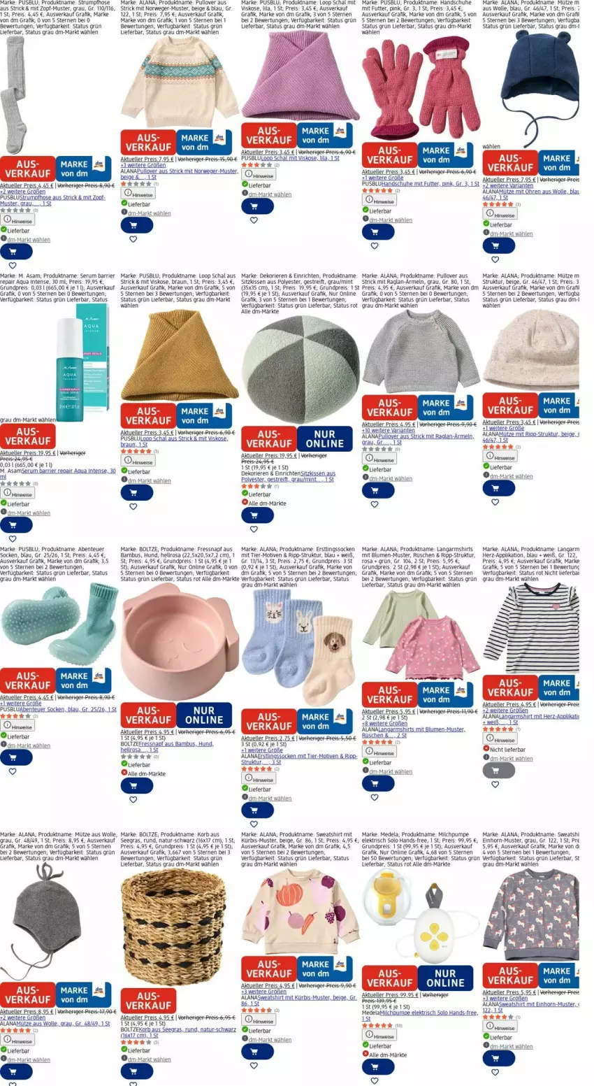Aktueller Prospekt Dm Drogerie - Prospekte - von 02.03 bis 11.03.2026 - strona 19 - produkty: aqua, bambus, blume, blumen, braun, Brei, eis, elle, ente, handschuhe, hose, HP, kissen, korb, Kürbis, Langarmshirt, milch, mint, Mütze, natur, Pullover, reis, Ria, rum, rwe, Schal, schuhe, Serum, shirt, shirts, sim, sitzkissen, socken, Strumpfhose, Sweatshirt, Ti, usb, wolle