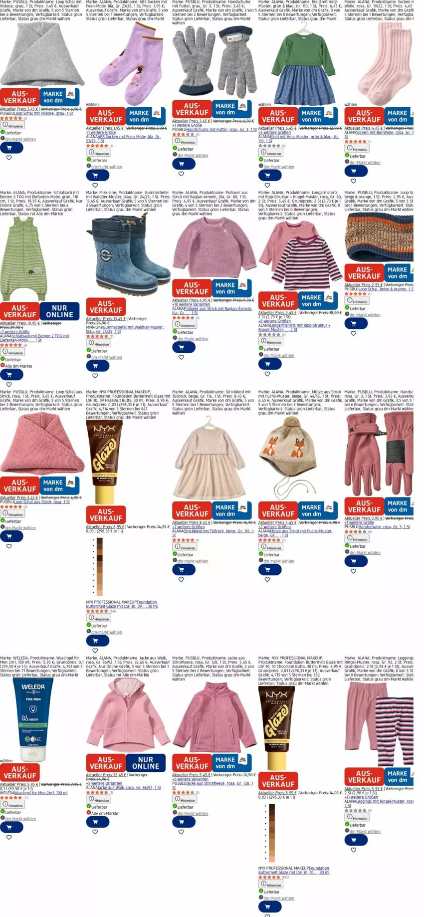 Aktueller Prospekt Dm Drogerie - Prospekte - von 02.03 bis 11.03.2026 - strona 20 - produkty: arla, bio, butter, cola, eis, Elefant, elle, gin, Gummistiefel, handschuhe, Jacke, kleid, Langarmshirt, leggings, LG, Mütze, orange, Pullover, reis, ring, sac, Schal, schlafsack, schuhe, shirt, shirts, sim, socken, Strickkleid, Ti, Tiere, usb, waschgel, weleda, wolle