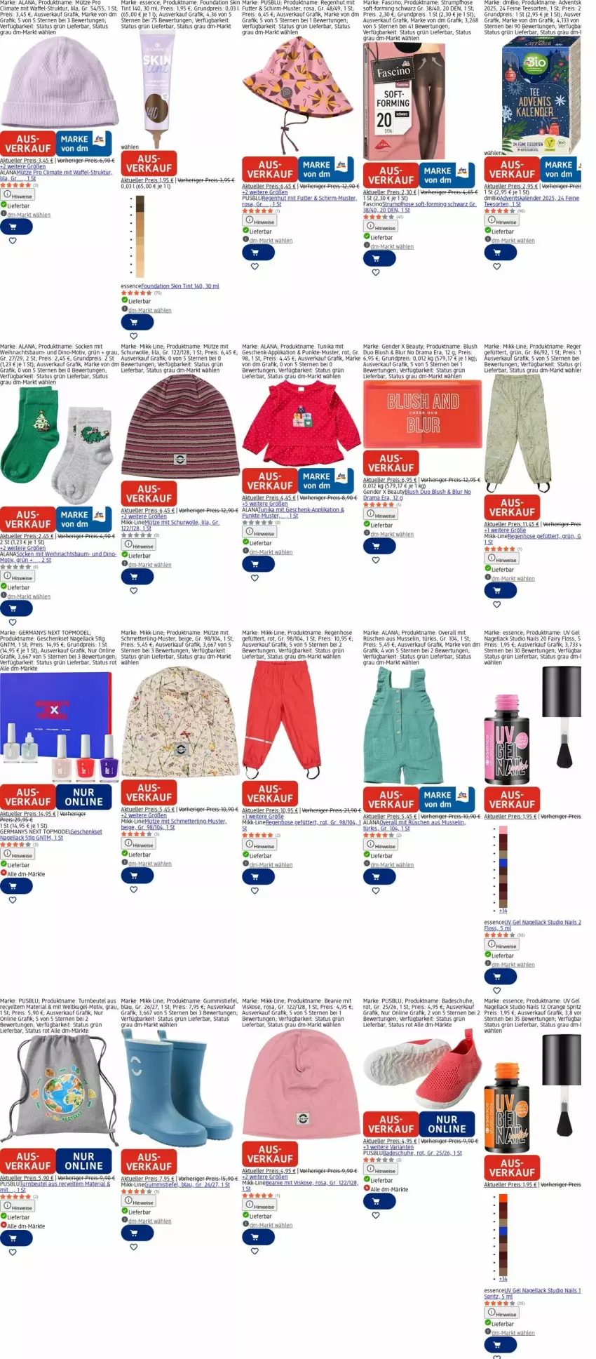 Aktueller Prospekt Dm Drogerie - Prospekte - von 02.03 bis 11.03.2026 - strona 24 - produkty: Adventskalender, Bad, Bau, Beanie, beutel, bio, cin, eis, elle, fairy, Germ, geschenkset, Gummistiefel, Heu, hose, Kugel, lack, LG, Mett, Mode, Mütze, Nagellack, orange, Overall, rama, reis, Ria, rum, Schmetterling, schuhe, socken, Strumpfhose, tee, Ti, tunika, usb, Weihnachtsbaum, wolle